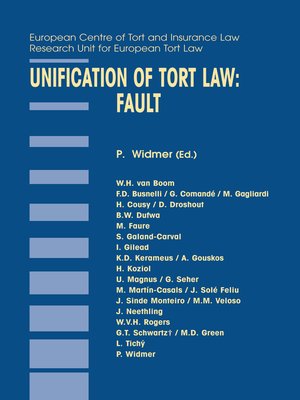 cover image of Unification of Tort Law